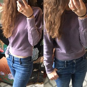 American Eagle Outfitter Cropped Purple Sweatshirt